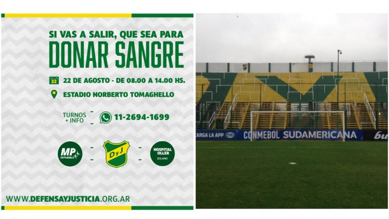Campaña de donación de sangre en la cancha de Defensa y Justicia