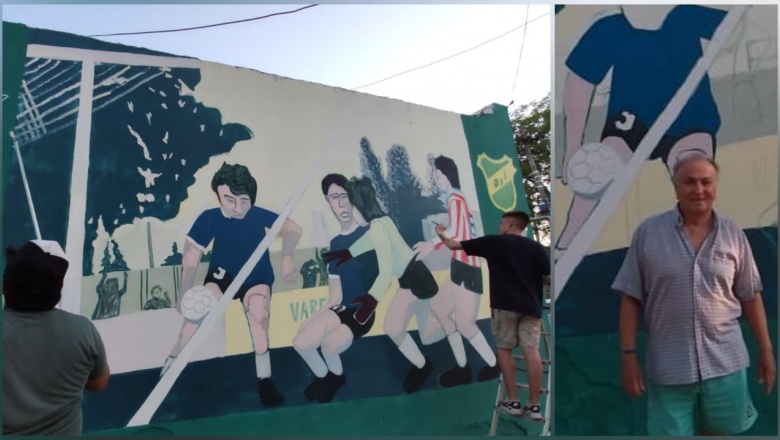 El primer gol en la historia de Defensa tiene su mural en Varela