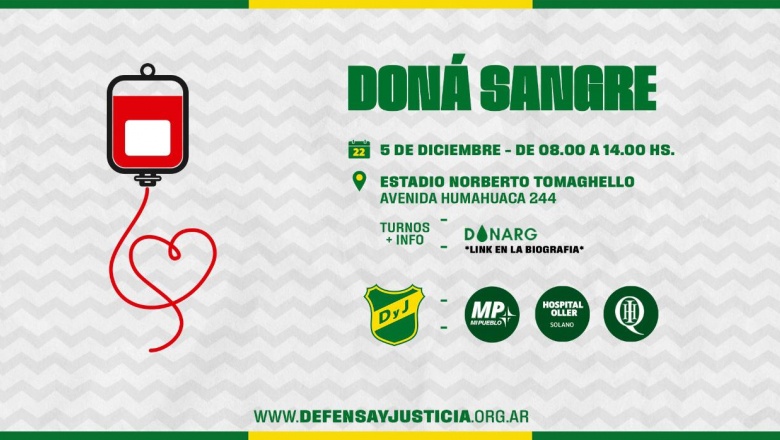 Campaña de donación de sangre en el Tito Tomaghello