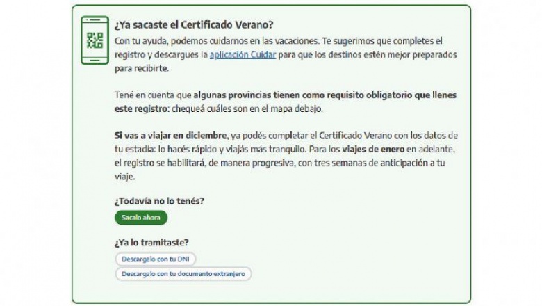 ¿Cómo sacar el "Certificado Verano" para las vacaciones o fin de semana largo?