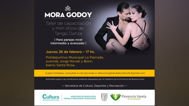 Mora Godoy brindará una capacitación de baile en Florencio Varela