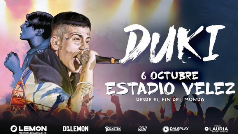 Duki anunció un recital para el 6 de octubre en Vélez