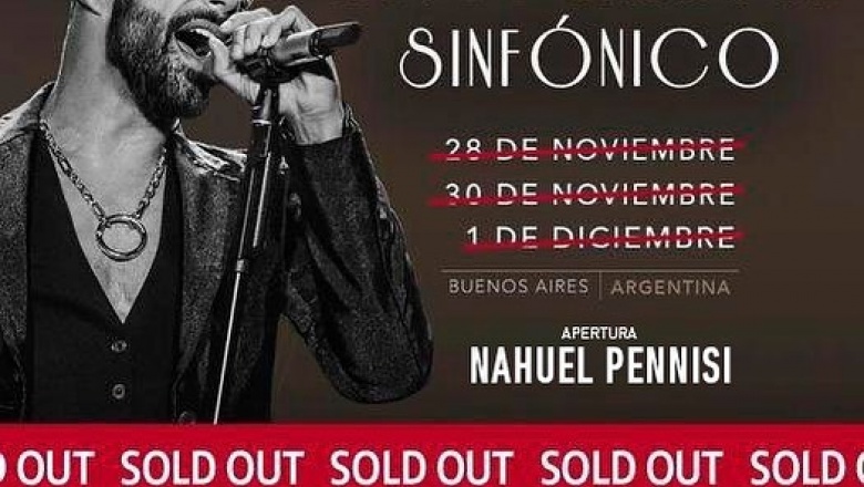 Nahuel Pennisi abrirá los shows de Ricky Martin en el Movistar Arena