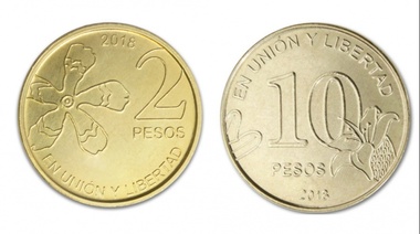 Las nuevas monedas de 2 y 10 pesos que lanzó el Banco Central