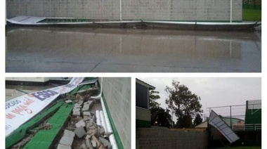 Destrozos en el estadio de Defensa y Justicia tras el temporal