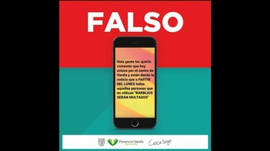 Fake News: no habrá multas por no tener barbijo en Varela