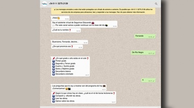 Implementan una línea de Whatsapp para que alumnos con poca conectividad aprendan con asistente virtual