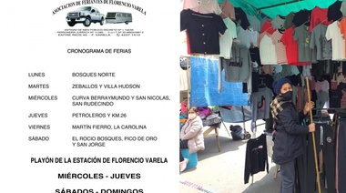 Días y horarios de las ferias francas en Florencio Varela