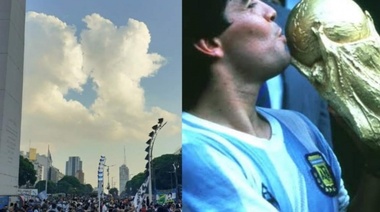 "Fua el Diego": las señales de Maradona en las nubes