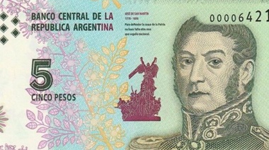 Los billetes de 5 pesos se podrán canjear por monedas hasta 2022