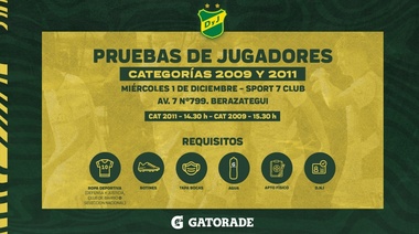 Prueba de jugadores infantiles en Defensa y Justicia