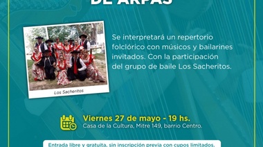 Una nueva presentación de la Orquesta Municipal de Arpas