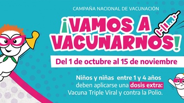 Comienza la Campaña Nacional de Vacunación contra Sarampión, Rubéola, Paperas y Polio