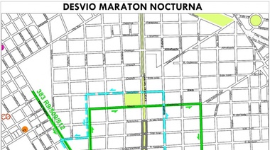 8º Maratón Nocturna: circuito y desvíos de colectivos