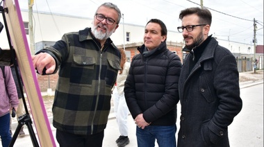 Andrés Watson y Agustín Simone monitorearon las obras de pavimentación en Las Margaritas